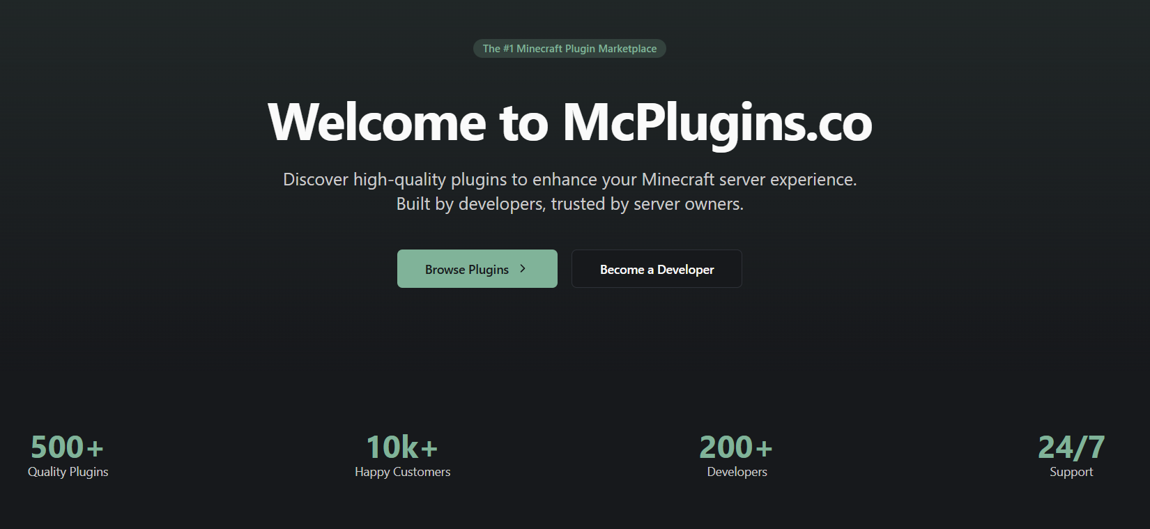 Screenshot of McPlugins.co Project